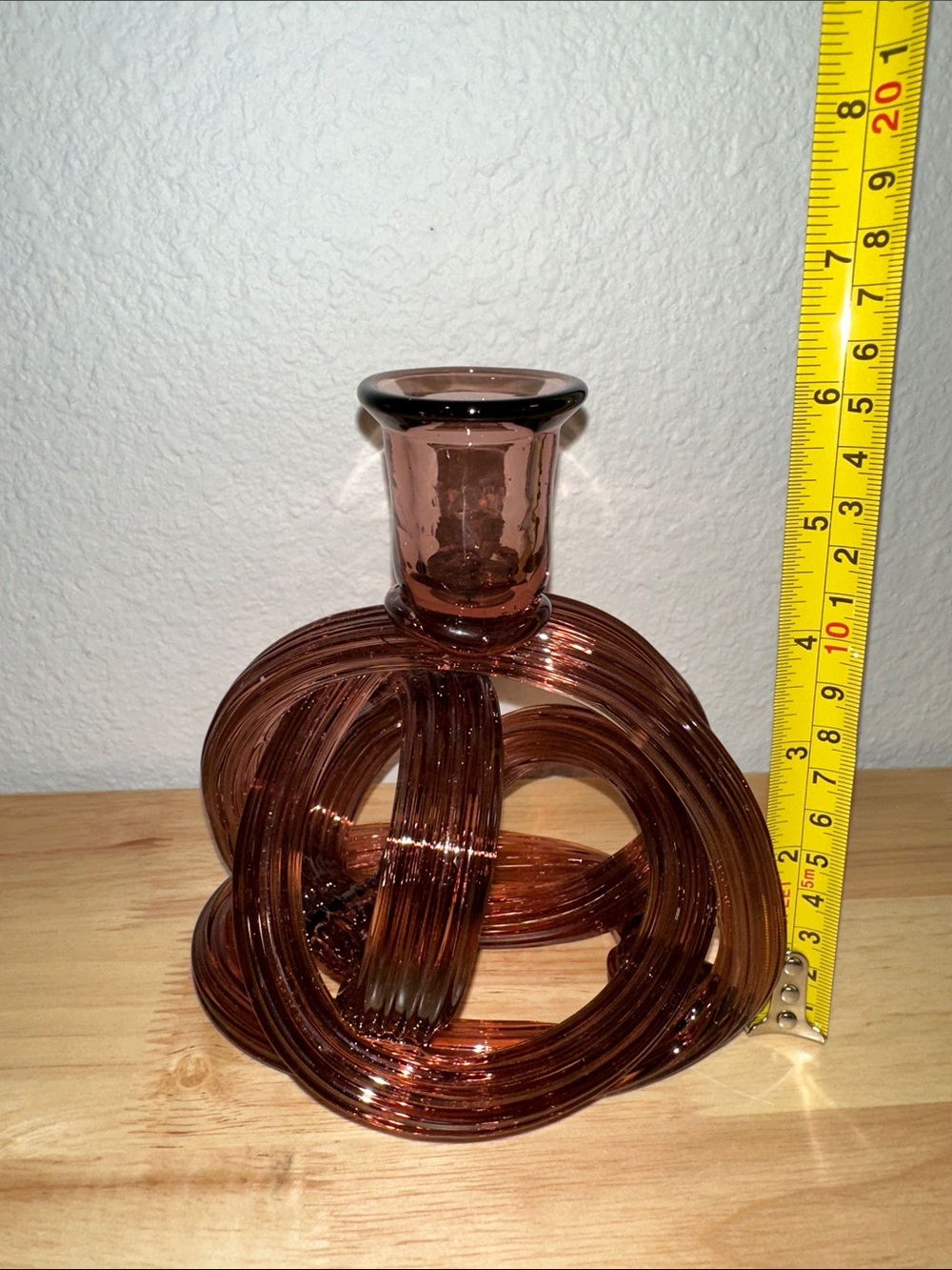 Anthropologie Kelly Twist Glass Candlestick Holder Sculptural Art Glass - Picture 6 of 9